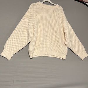 NWT 12TH TRIBE WOMENS CROCHET SWEATER ONE SIZE COLOR CREAMY